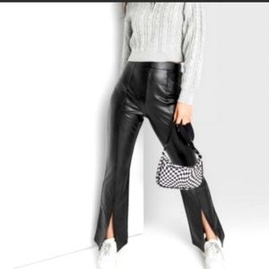 Wild Fable Faux Leather High waisted Split front pants